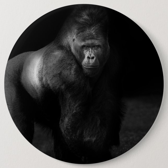 Licht auf Stärke – Silberrücken-Gorilla Button (Vorderseite)