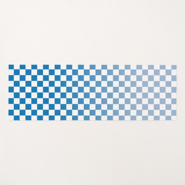 Licht bis dunkelblaues Ombré Prüfmuster Yogamatte (Vorderseite (Horizontal))