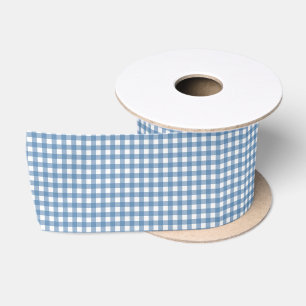 LICHT BLAU UND WEISS GINGHAM SATIN RIBBON SATINBAND