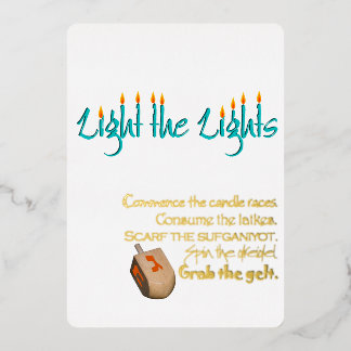 Licht der Chanukah Folieneinladung