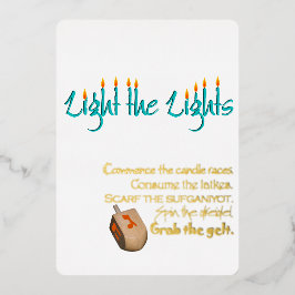 Licht der Chanukah Folieneinladung