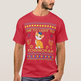 Licht der jüdischen Katze Menorah Mewnorah Niedlic T-Shirt