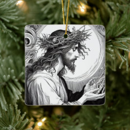 Licht der Welt Jesus Weihnachten Keramikornament