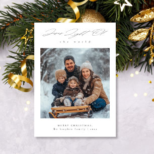 Licht der Welt Winterliche Religiöse Familienfoto Feiertagskarte