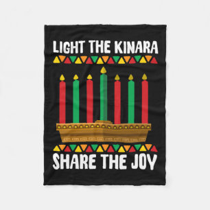 Licht die Kinara teilen die Joy Kwanzaa Kerzenhall Fleecedecke