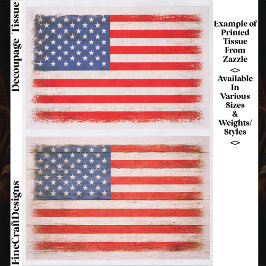 Licht-Distressed-Amerikanische-Flagge-Paar EX1 Dec Seidenpapier