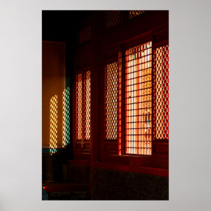 Licht durch Mesh-Fensteröffnungen Poster