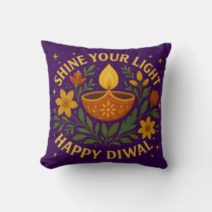 Licht erhellen - Happy Diwali Throw Kissen