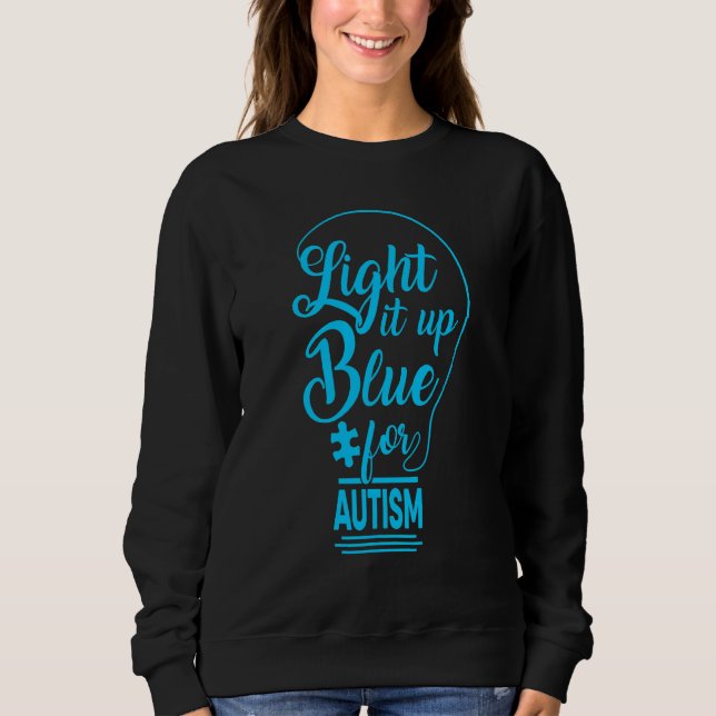 Licht es auf blauer Autismus Bewusstsein Puzzle Pi Sweatshirt (Vorderseite)