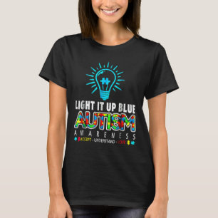 Licht es auf blauer Autismus Bewusstsein Puzzle Pi T-Shirt