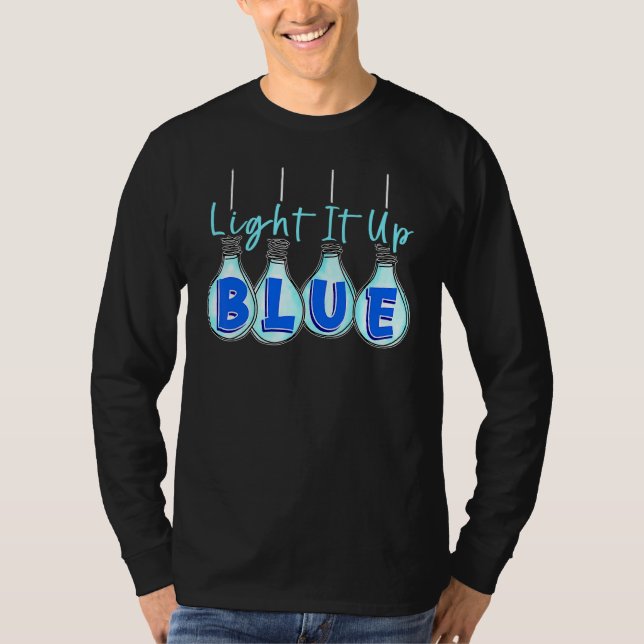 Licht es auf blauer Autismus Bewusstsein Puzzle Pi T-Shirt (Vorderseite)