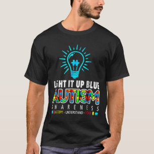 Licht es auf blauer Autismus Bewusstsein Puzzle Pi T-Shirt