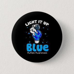 Licht es auf Blauer Funny Puzzle Piece Autisene Aw Button