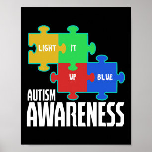 Licht es auf blaues Puzzle Inspiration Autismus Aw Poster