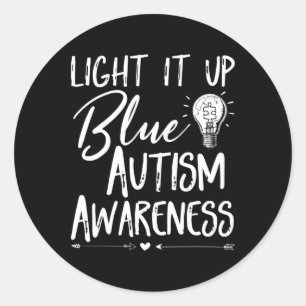 Licht es auf Blue Autismus ich tragen Blau für Aut Runder Aufkleber