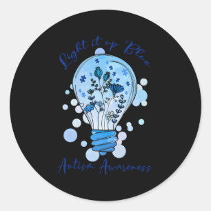 Licht es auf Blue Autismus ich tragen Blau für Bew Runder Aufkleber