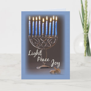 Licht, Frieden, Freude, Hanukkah Feiertagskarte