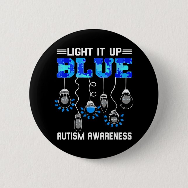 Licht für blaues Autismus-Bewusstsein Button (Vorderseite)