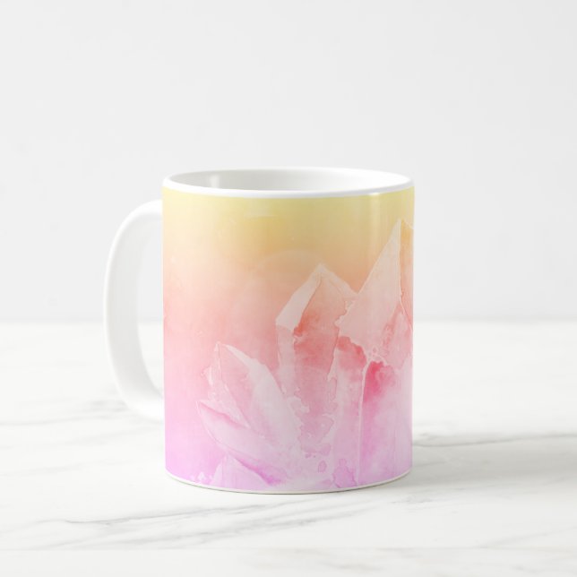*~* Licht gefüllter Kristallyoga Reiki Kaffeetasse (Vorderseite Links)