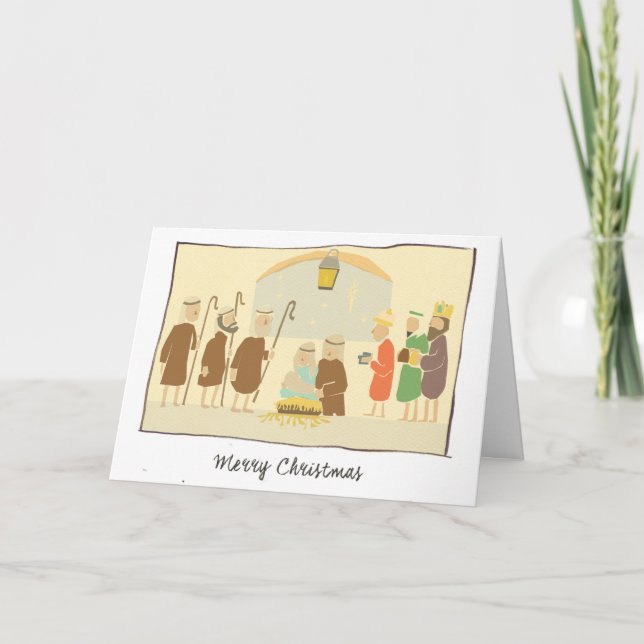 Licht im Stall Feiertagskarte (Vorderseite)