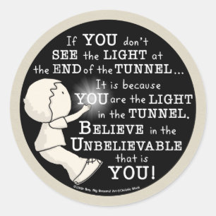Licht im Tunnel Runder Aufkleber