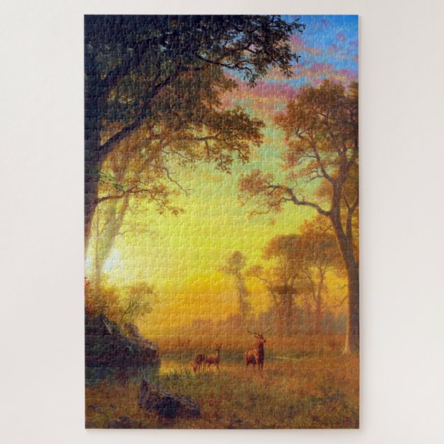 Licht im Wald, Albert Bierstadt Puzzle (Vertikal)