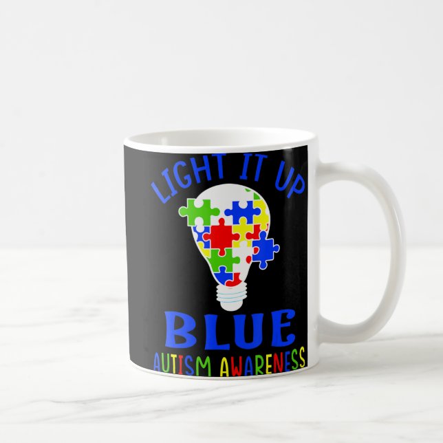 Licht in blaues Autismus Bewusstsein Autistisches  Kaffeetasse (Rechts)