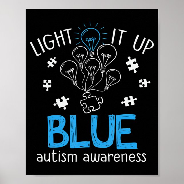 Licht in blaues Autismus Bewusstsein Autistisches  Poster (Vorne)