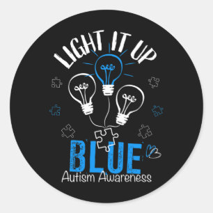 Licht in blaues Autismus Bewusstsein Autistisches Runder Aufkleber