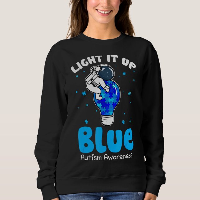 Licht in blaues Puzzle Piece Autismus Bewusstsein Sweatshirt (Vorderseite)