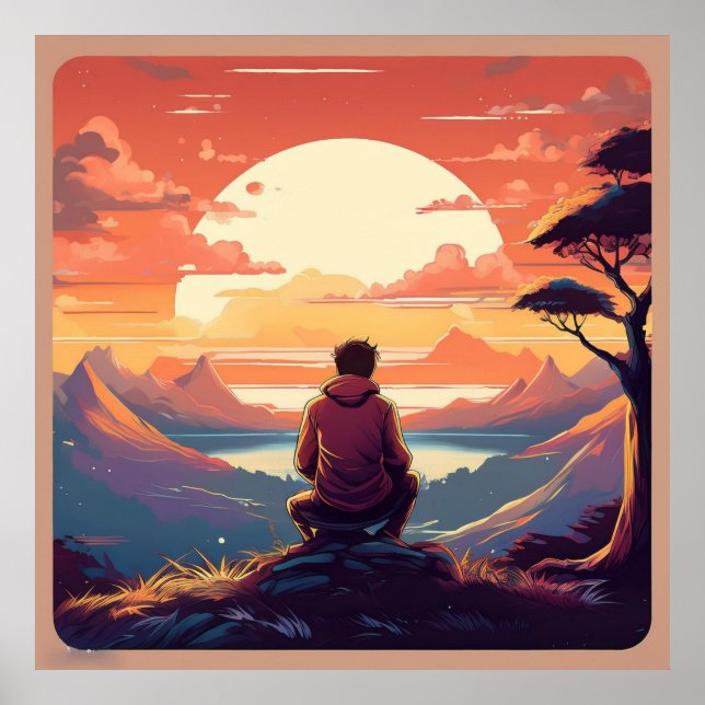 "Licht in der Dunkelheit finden: Eine Retro-Reflek Poster