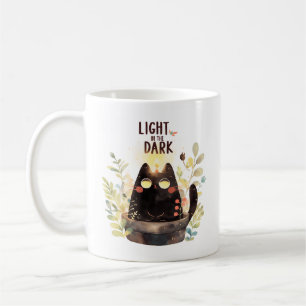 Licht in der Dunkelheit – Pflanze Katze Tasse