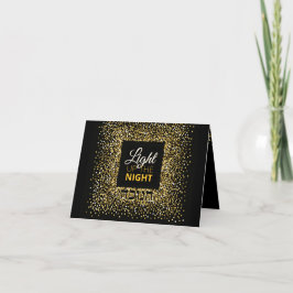 Licht in die Nacht Eleganter GOLD Glitzer Hanukkah Feiertagskarte