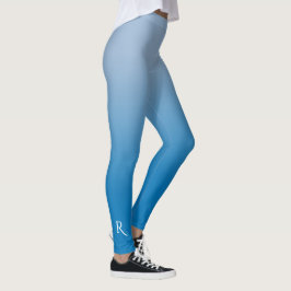 Licht in Dunkelblau mit elegantem Monogramm Leggings