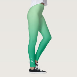 Licht in Dunkelgrüne Farbe mit eleganter Monogramm Leggings