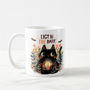 Licht in Dunkelheit - Kerze Katze Kaffeetasse