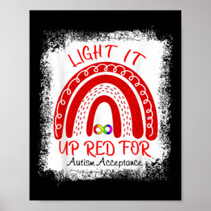 Licht rot für Akzeptanz bei Autismus Poster