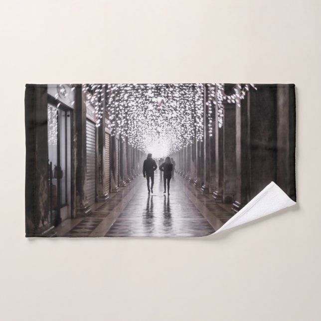 Licht, Schatten und Symmetrie - Sepia Badhandtuch Set (Handtuch)