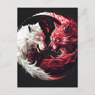 Licht Schatten Wolf Geist Tier Fantasy Feiertagspostkarte