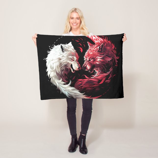 Licht Schatten Wolf Geist Tier Fantasy Fleecedecke (Beispiel)