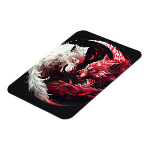 Licht Schatten Wolf Geist Tier Fantasy Magnet