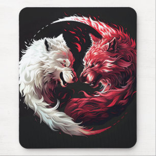 Licht Schatten Wolf Geist Tier Fantasy Mousepad
