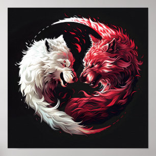 Licht Schatten Wolf Geist Tier Fantasy Poster