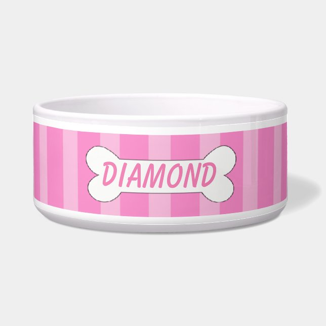 Licht u. dunkle rosa Streifen mit Napf (Vorderseite)