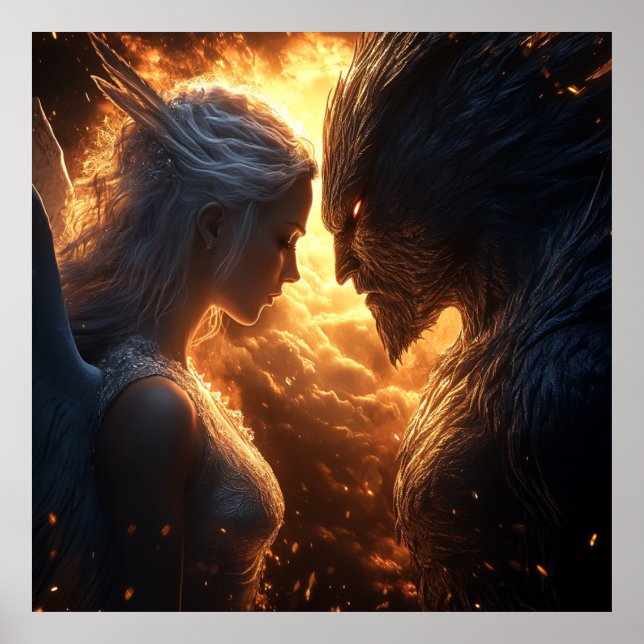 Licht und Dunkel - Dramatische Fantasie Poster (Vorne)