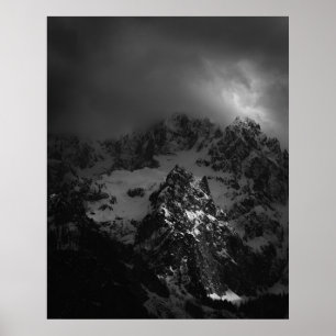Licht und Dunkelheit in den Bergen Poster