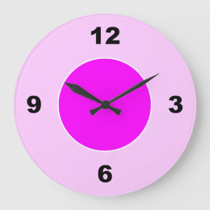 Licht und dunkle rosa große schwarze Zahl-Uhr Große Wanduhr