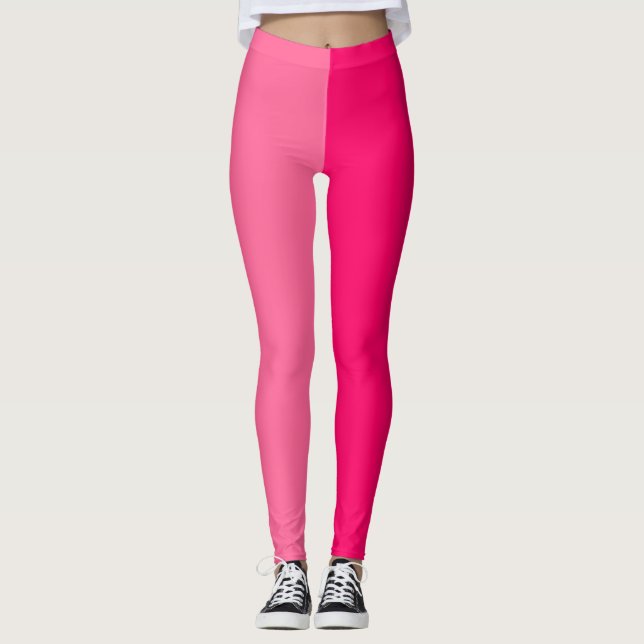 Licht und Hot Rosa, zwei Tone-Farbtrennung Leggings (Vorderseite)