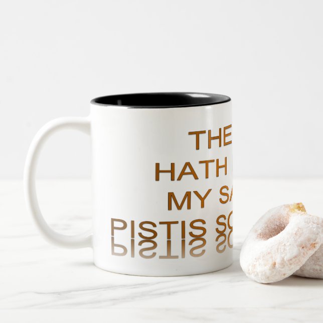 Licht wird mein Retter Zweifarbige Tasse (Mit Donut)
