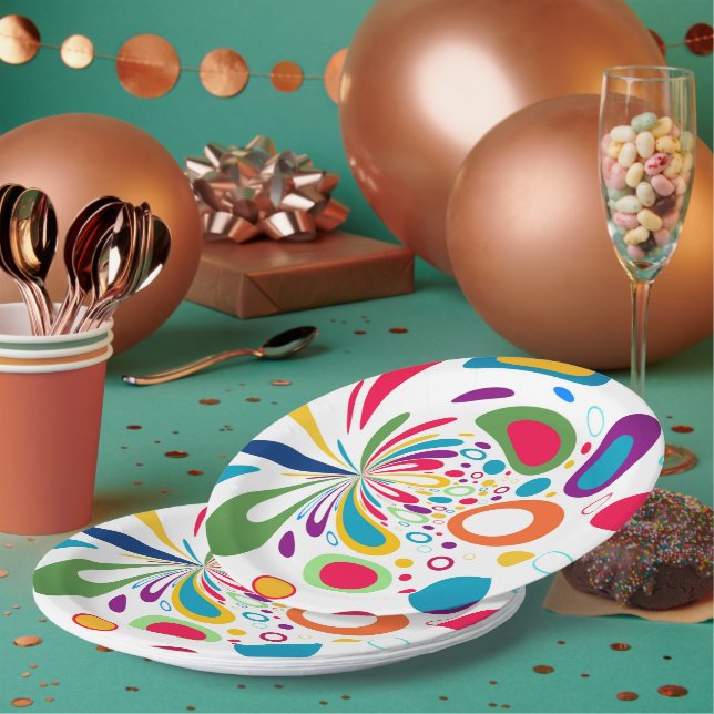 Lichtattraktiver Circle Modern Point Pappteller (Multi)